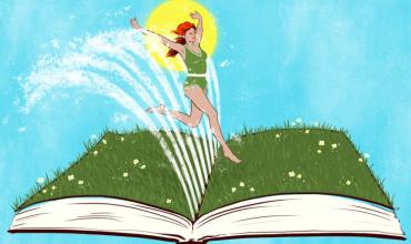 whimsical illustration of a summer book