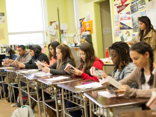 Kids sitting in classroom